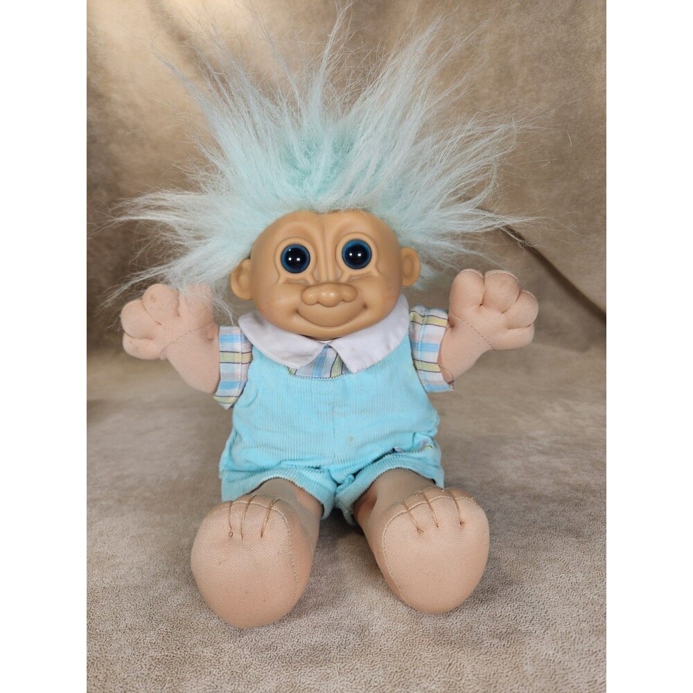 Vintage Russ TROLL KIDZ Soft Body DOLL 12'' in Corduroy Romper Collectible